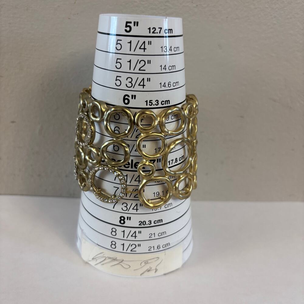 Statement Chunky Gold Tone Open Circle Link Bracelet